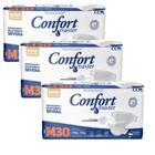 Kit 3 Fraldas Geriátricas Confort Master Econ M 30 Unidades