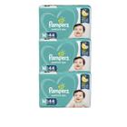 Kit 3 Fraldas Infantis Pampers Confort Sec M 44 Unidades