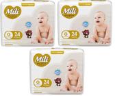 Kit 3 Fraldas Mili Love Care Premium Jumbo G 24 un Mili