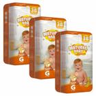 Kit 3 Fraldas Natural Baby Premium Mega Pacotão G 38 un.