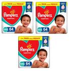 Kit 3 Fraldas Pampers Jumbo Supersec Tam XXG 64 Un Procter