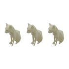 Kit 3 Gato Sentado Facetado Branco