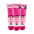 Kit 3 Gel Facial Peel Off Rosa Mosqueta Argila Rosa Dermachem Efeito Diamante 60g