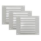 Kit 3 Grades de Ventilação de Alumínio Branca 25x25cm ITC