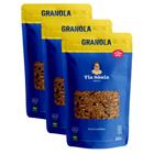 Kit 3 Granola Tradicional Castanha Coco Fruta Pacote 800g cada Tia Sônia