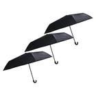 Kit 3 guarda chuva sombrinha simples preto cabo j curvo