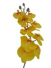 Kit 3 hastes de Orquídeas amarelas artificiais em silicone