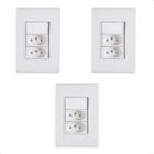 Kit 3 Interruptor Liz Simples + Tomada Dupla 10A Tramontina