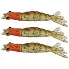 Kit 3 Iscas Camarão Artificial 9cm - Pesca Robalo Tucunaré Corvina