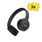 Kit 3 JBL On Ear Tune 520BT Preto Fone de Ouvido com Microfone