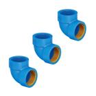 Kit 3 Joelho Cotovelo 90º PVC Rosca Latão 32mmx3/4'' Azul - Tigre