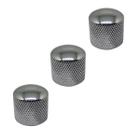 Kit 3 Knob Baixo Guitarra Metal Sem Parafuso Kb01 Cromado