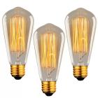 Kit 3 Lâmpada Filamento Retro ST64 4W 2200K Bivolt Galaxy