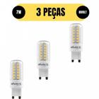 Kit 3 lampada g9 ledpin 7w 3000k luz quente bivolt galaxy