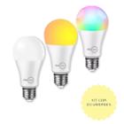 Kit 3 Lâmpada Inteligente 9W RGB Smart Alexa Google Wifi 110V/220V - FlexInter