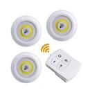 Kit 3 Lampada Luminaria Led Spot Sem Fio Controle Remoto
