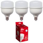 Kit 3 Lâmpadas Led 50w Bulbo Forte Iluminação 6500k E27 Branco Frio Bivolt