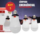 Kit 3 Lâmpadas Led De Emergência Bateria Recarregável 12H - Kapbom