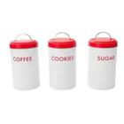 Kit 3 Latas Decorativa Para Cozinha Café Biscoito Açúcar