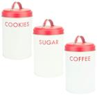 Kit 3 Latas Potes De Metal Minimalista Café Açúcar Biscoito