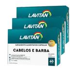 Kit 3 Lavitan Cabelos e Barba 60 CAP - Cimed ( Total 180 CAP )