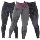 Kit 3 leggings sublimadas fitness cintura alta