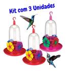 Kit 3 Lindo Bebedouro Portátil Para Atrair Beija-flor Agua 