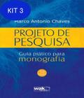Kit 3 Livro Projeto De Pesquisa - Guia Pratico Para Monografia - W.A.K.