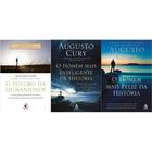 kit 3 livros AUGUSTO CURY O futuro da humanidade + O HOMEM MAIS INTELIGENTE DA HISTORIA + O homem mais feliz da história