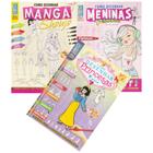 Kit 3 Livros Como Desenhar Manga Shoujo Meninas Princecas Passo A Passo Figuras Cabeça Perspectiva Animais
