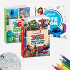 Kit 3 Livros Para Pintar Colorir Desenhar Disney Pixar Marvel Lilo & Stitch Diversão 365 Desenhos