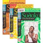 Kit 3 Livros Passatempos Coquetel Sudoku + 1200 Jogos Nível Fácil Médio e Difícil