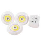 Kit 3 Luminaria Lampada Led Spot Sem Fio Controle Remoto Cor Branco Pilha Aaa - BELLATOR