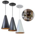 Kit 3 Luminária Pendente Cone Com Interior Cobre Com Fiação 110/220v