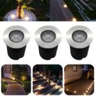 Kit 3 Luminárias Balizadores Spot Led SMD Em PVC De 1W Luz Branco Quente De Embutir Em Piso Chão Solo Gramado Jardim