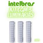 Kit 3 Luminárias De Emergência Intelbras Lea 31 Luz De Led Recarregável