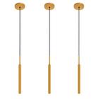 Kit 3 Luminárias Teto Pendente Tubo Sala Ilha Dourado 40Cm