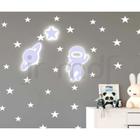 Kit 3 Luminosos Decorativos Estrela + Planeta + Astronauta