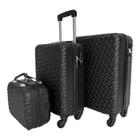 Kit 3 Malas De Viagem 18 20 Preta Material Resistente Com Cadeado Winth
