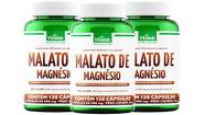 Kit 3 Malato de Magnésio Vitalab Suplemento com 360 Cápsulas