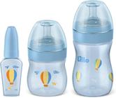 Kit 3 Mamadeiras Lillo Evolution Azul 50/150/240ml - 628821