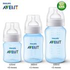 Kit 3 Mamadeiras Philips Avent Classic 125 / 260 / 330ml de 0 a 6 Meses - Azul