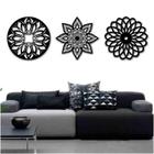 Kit 3 Mandalas Decorativas Mdf 40X40 Vazado Marrom Modelo 2