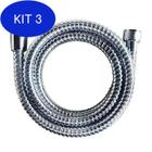 Kit 3 Mangueira Engate Flexivel Metal Cromado 1,20M Ducha