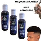 Kit 3 Maquiagem Capilar Tinta Preta Para Aerógrafo