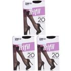 Kit 3 Meia Fina 3/4 Europeu Fio 20 Preta - Trifil