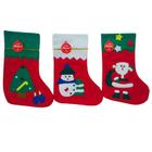 Kit 3 meias bota árvore de natal boneco de neve e papai noel - RIO MASTER