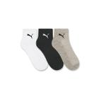 Kit 3 Meias Masculina Puma Cano Médio Branco/Preto