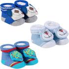 Kit 3 Meias Pantufa Bebê Recém Nascido Menino