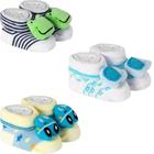 Kit 3 Meias Pantufa Bebê Recém Nascido Menino